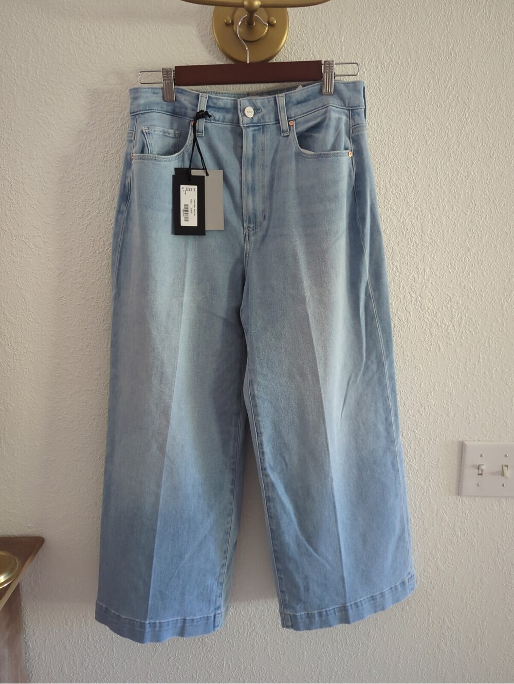 PAIGE Spotlight Jeans Women 31 Light Blue Martini Wide Leg Transcend Read